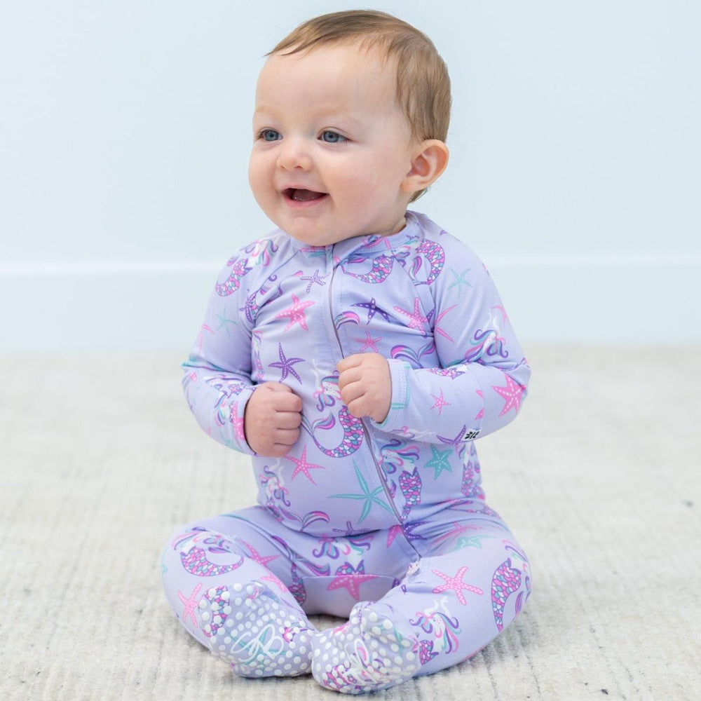 Zipper Footie - Mermaid Purple - Onesie