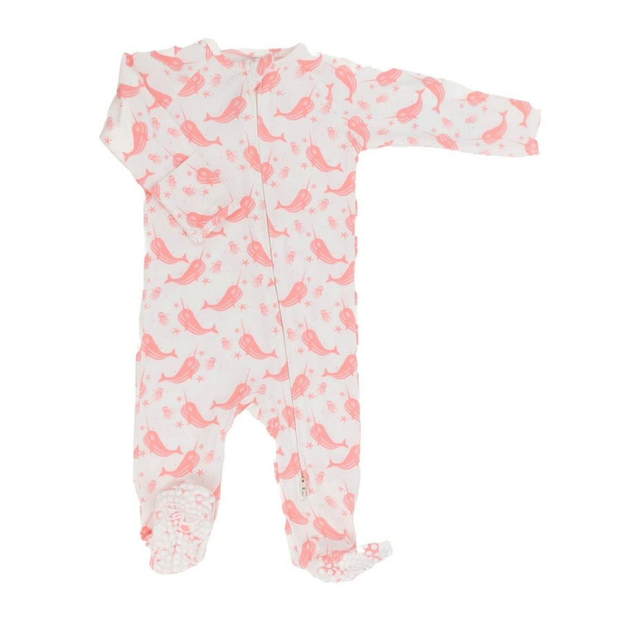 Zipper Footie - Narwhal Pink - Onesie