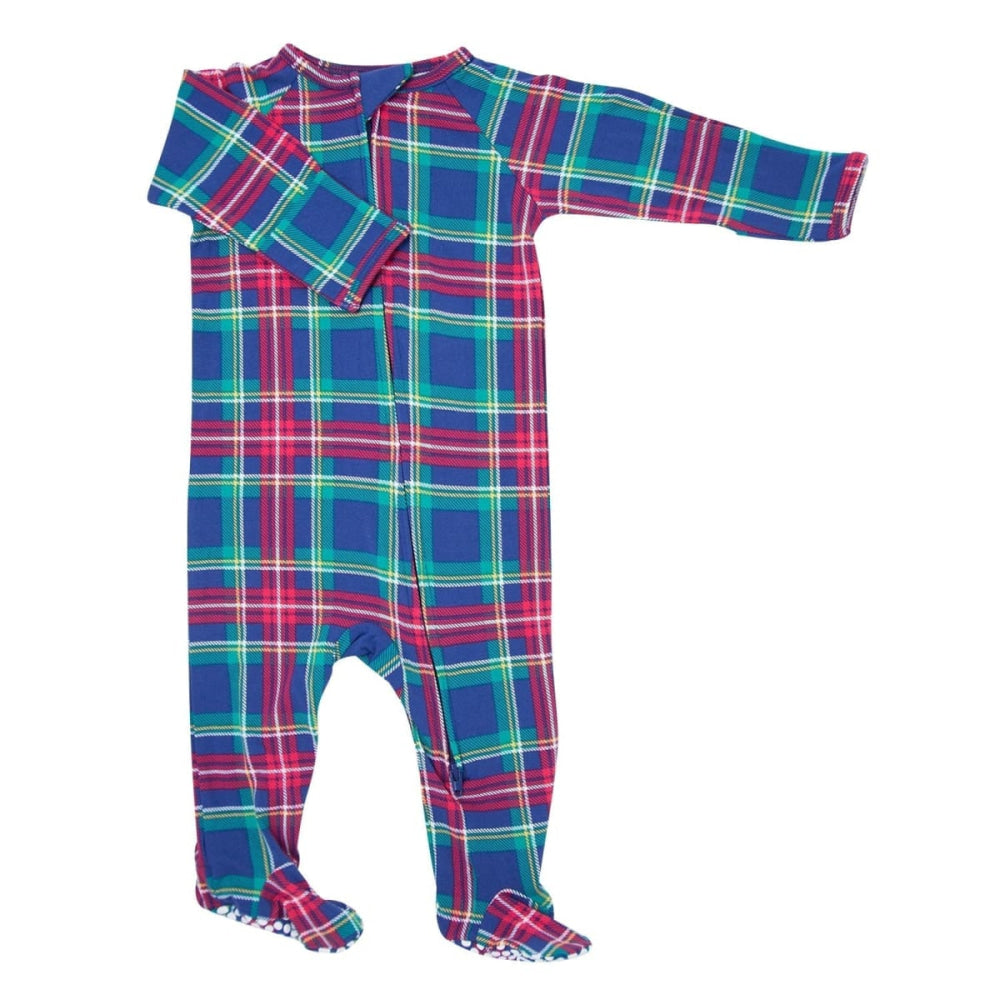 Zipper Footie - Navy Tartan - Footies