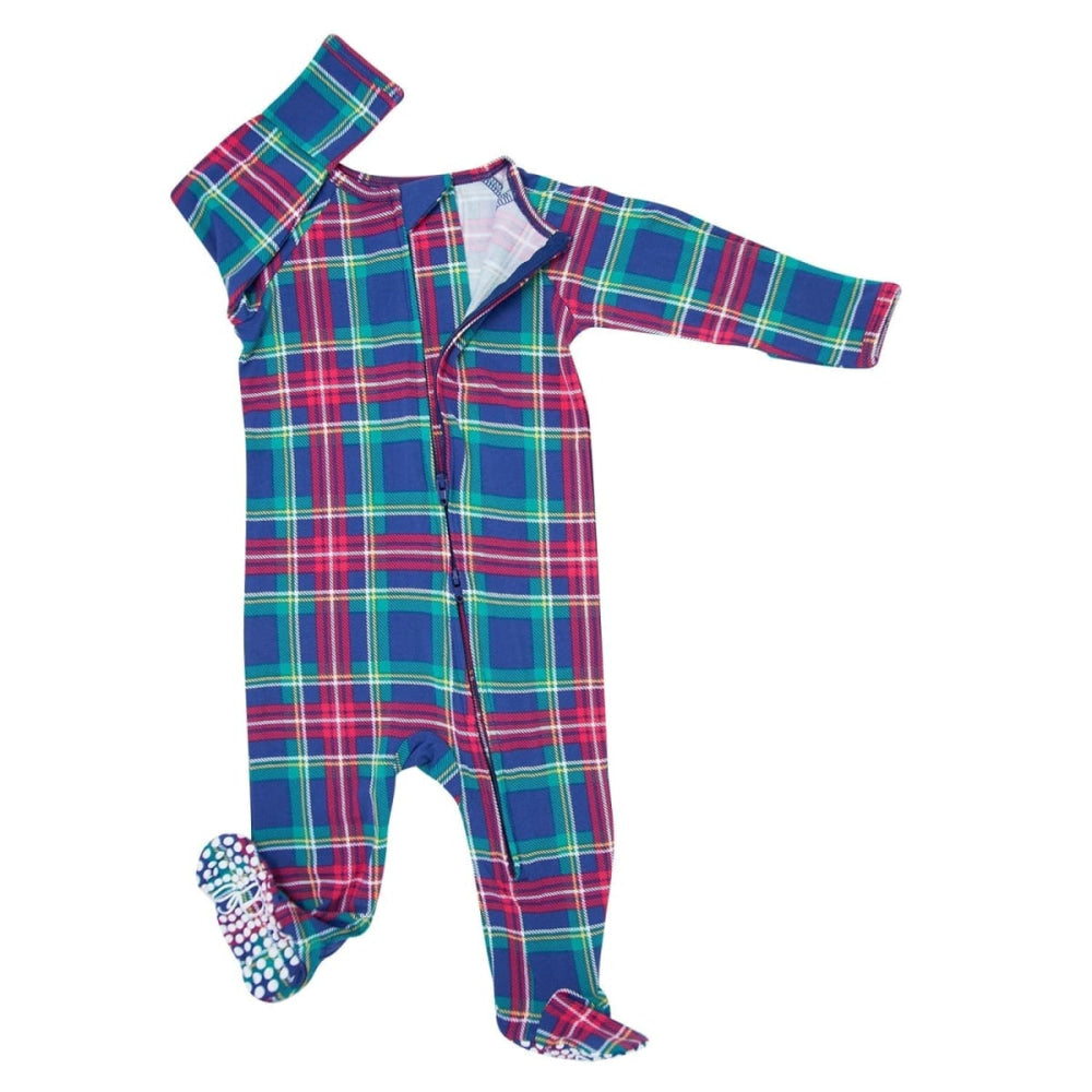 Zipper Footie - Navy Tartan - Footies