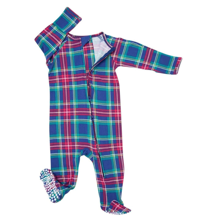 Zipper Footie - Navy Tartan - Footies