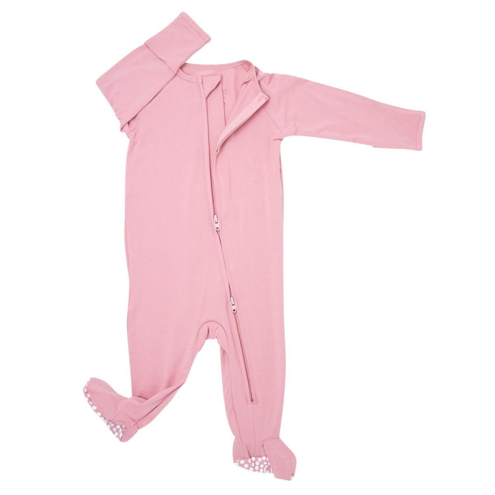 Zipper Footie - Pale Mauve - Onesie