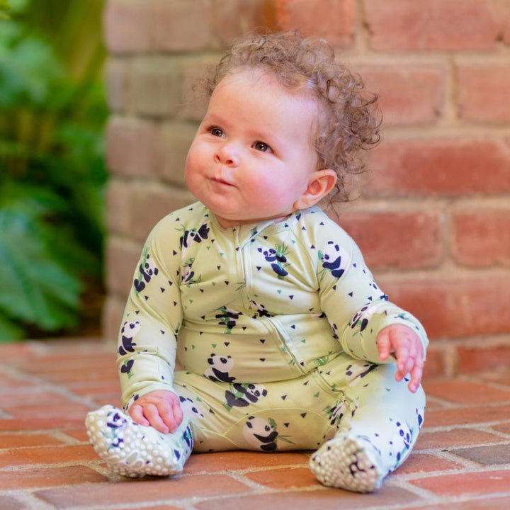 Zipper Footie - Panda Mint - Onesie