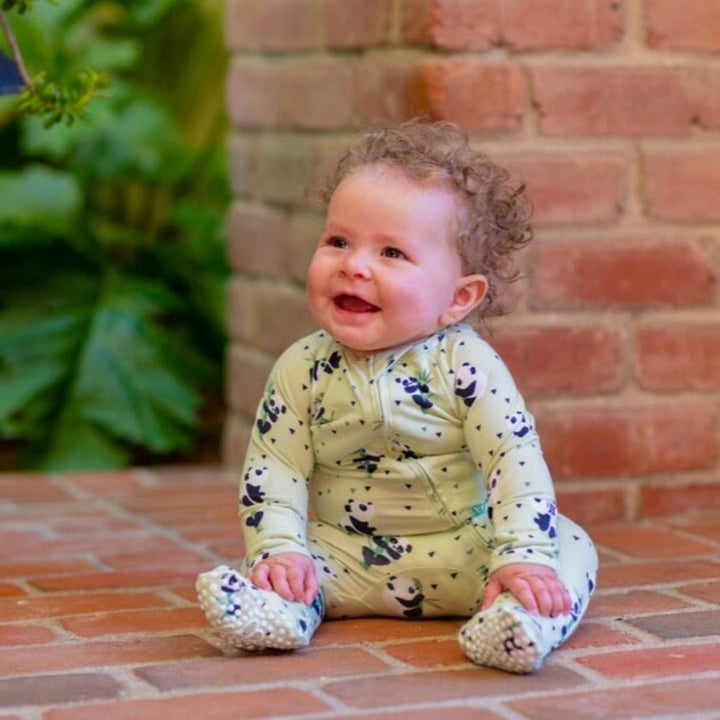 Zipper Footie - Panda Mint - Onesie