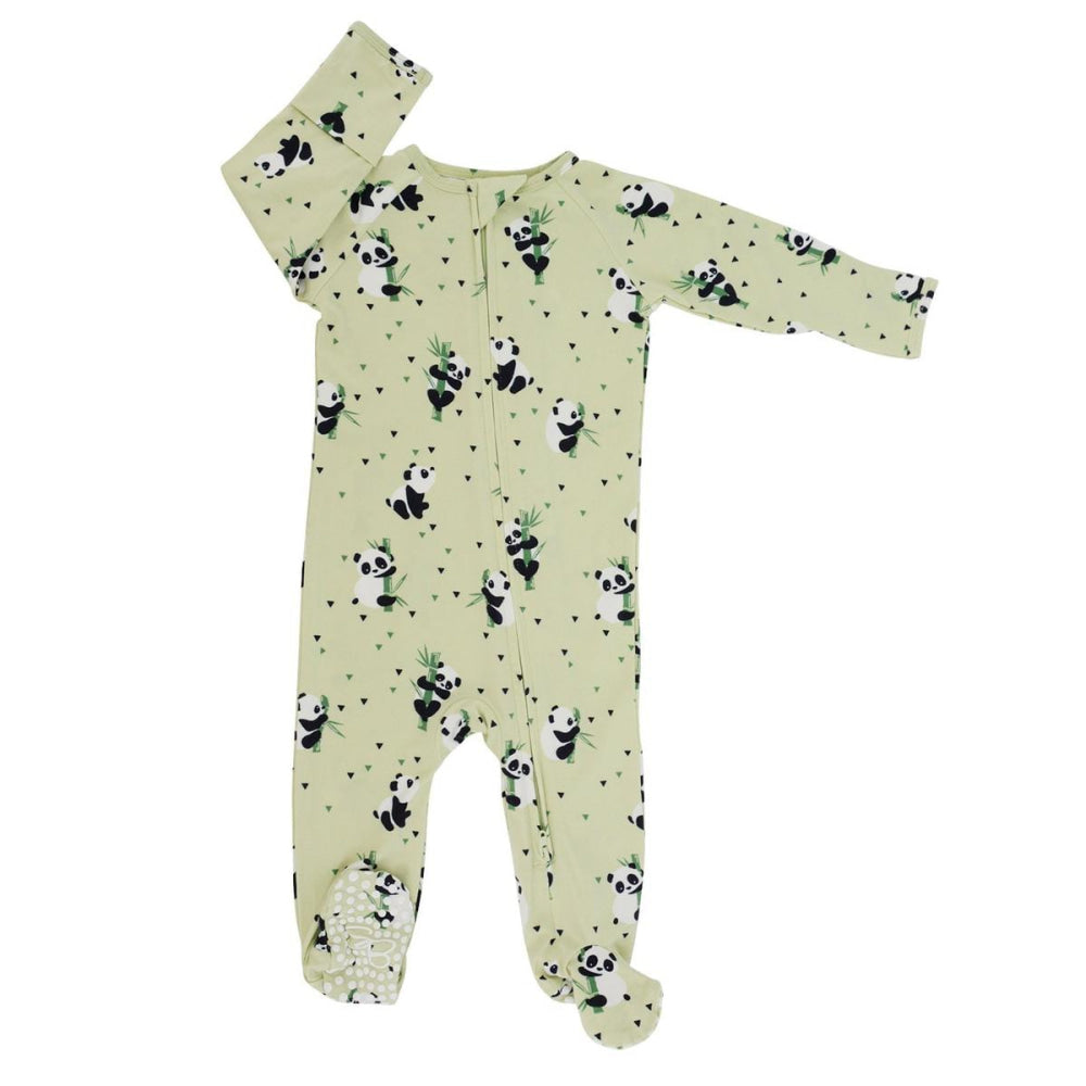 Zipper Footie - Panda Mint - Onesie