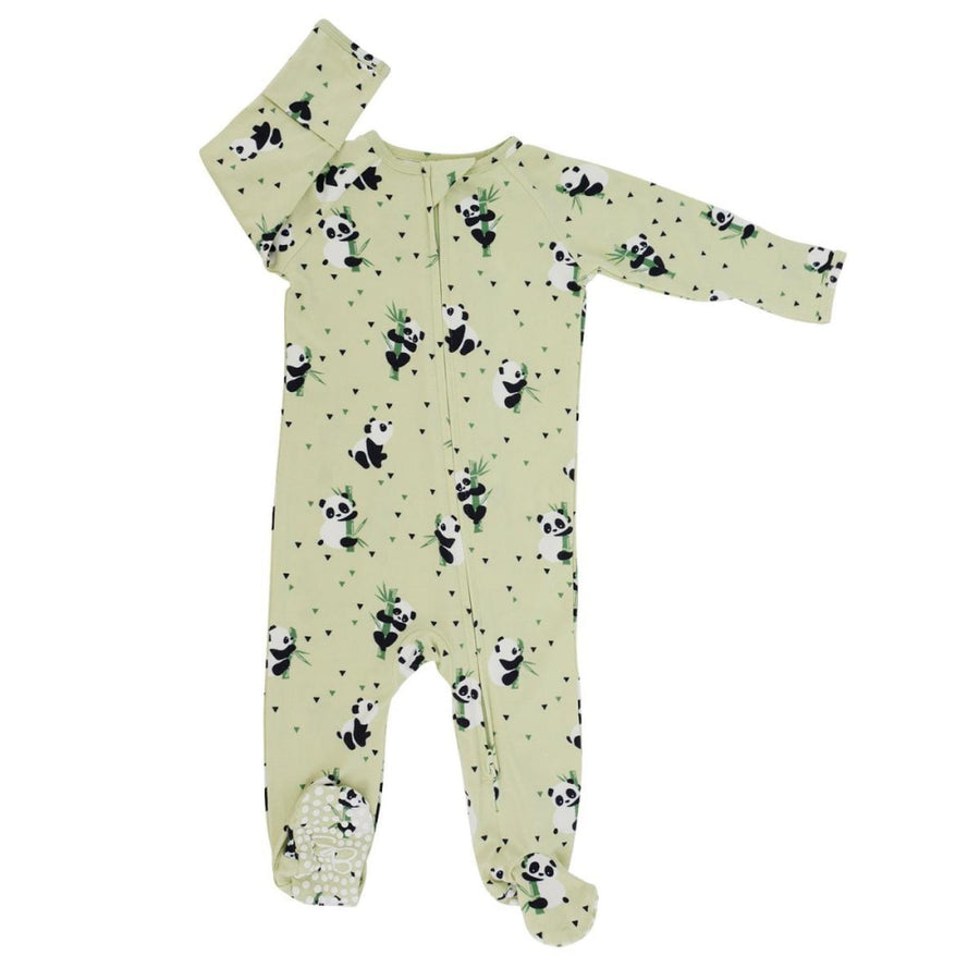 Zipper Footie - Panda Mint - Onesie
