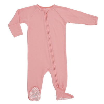 Zipper Footie - Pink Icing Ribbed - Onesie