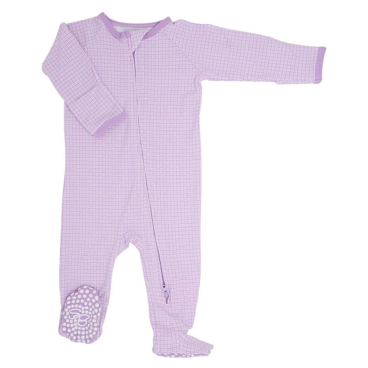 Zipper Footie - Purple Basketweave - Onesie
