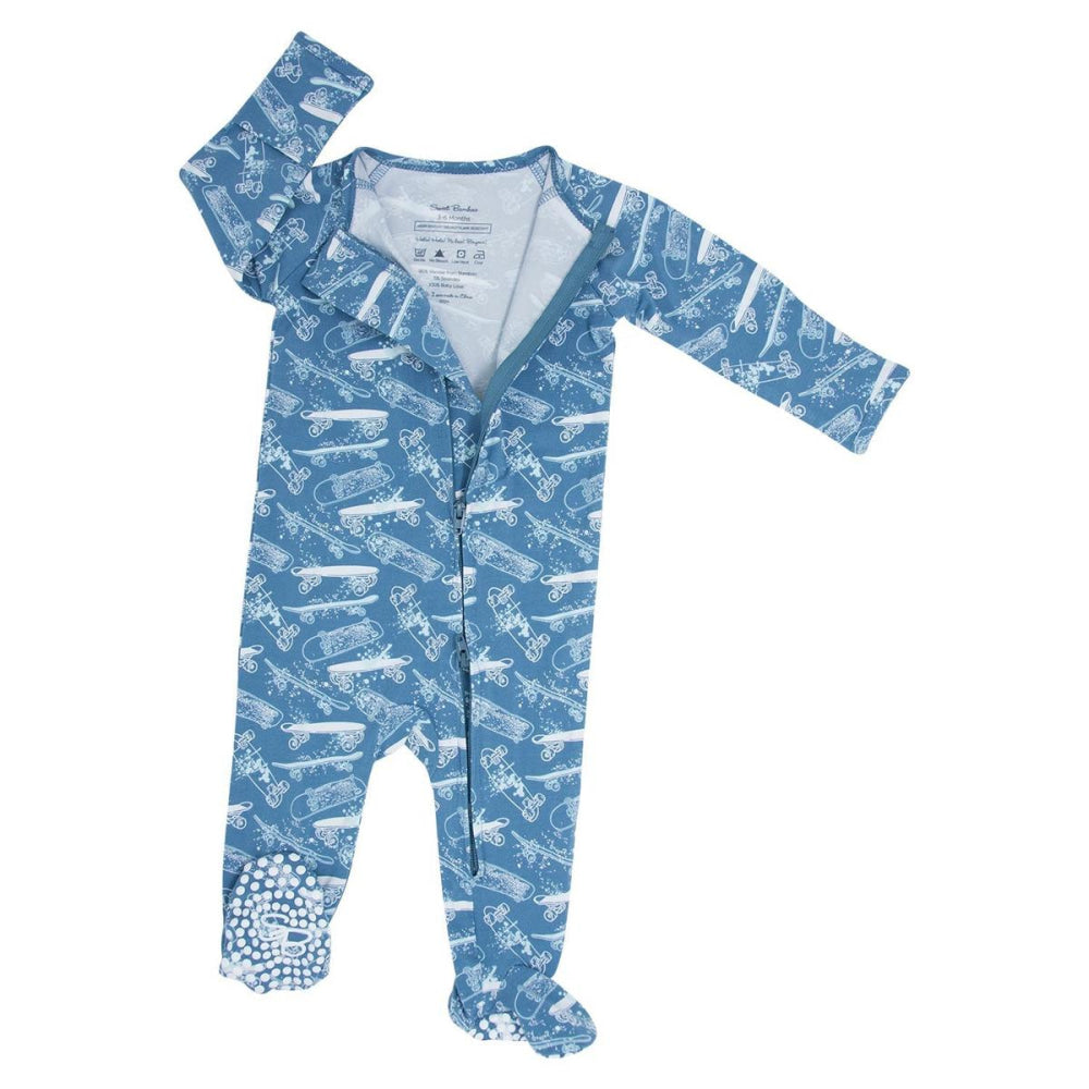 Zipper Footie - Skateboards - Pajamas