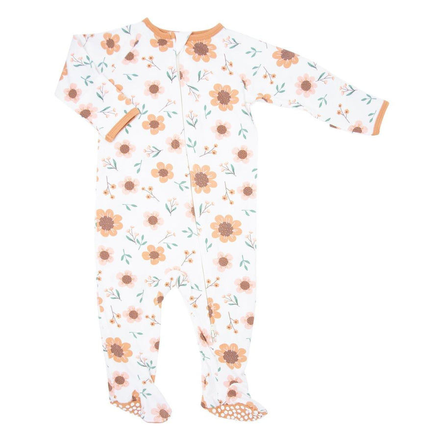 Zipper Footie - Sunflower - onesie - baby