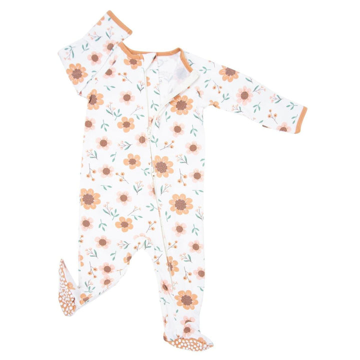 Zipper Footie - Sunflower - onesie - baby