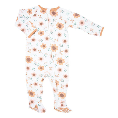 Zipper Footie - Sunflower - onesie - baby