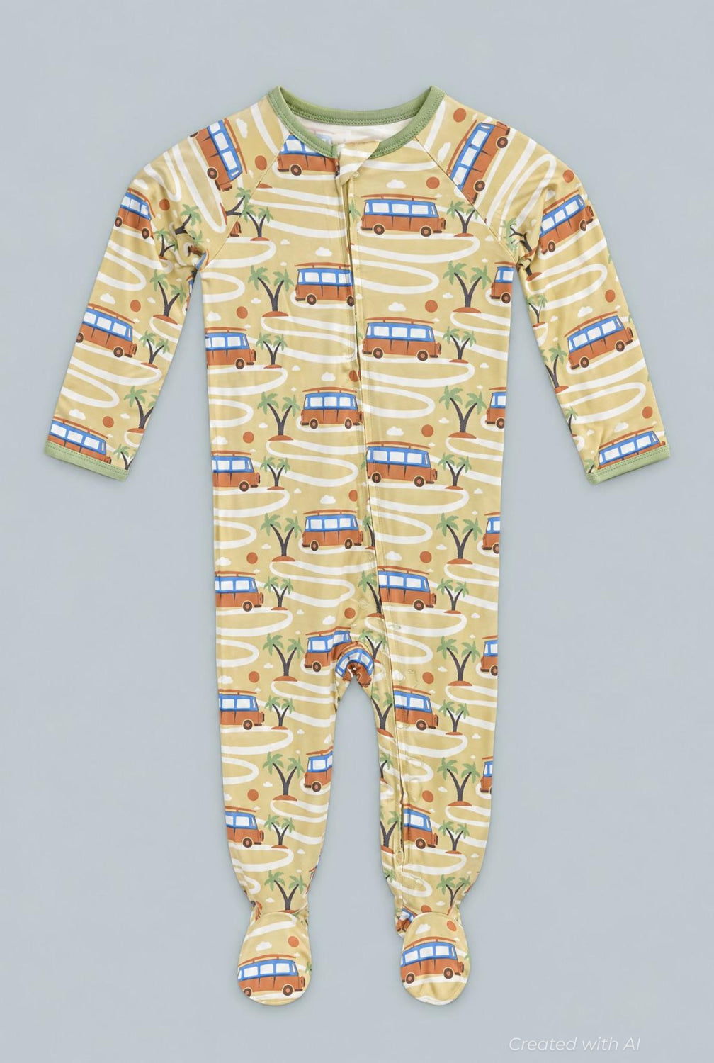 Zipper Footie - Surf Van - Onesie