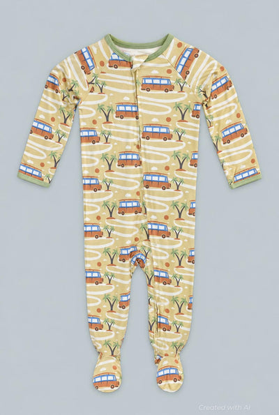 Zipper Footie - Surf Van - Onesie