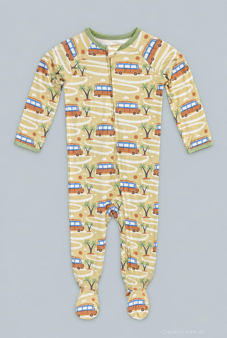 Zipper Footie - Surf Van - Onesie