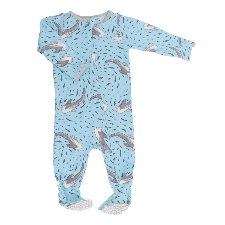 Zipper Footie - Swirling Sharks - Onesie