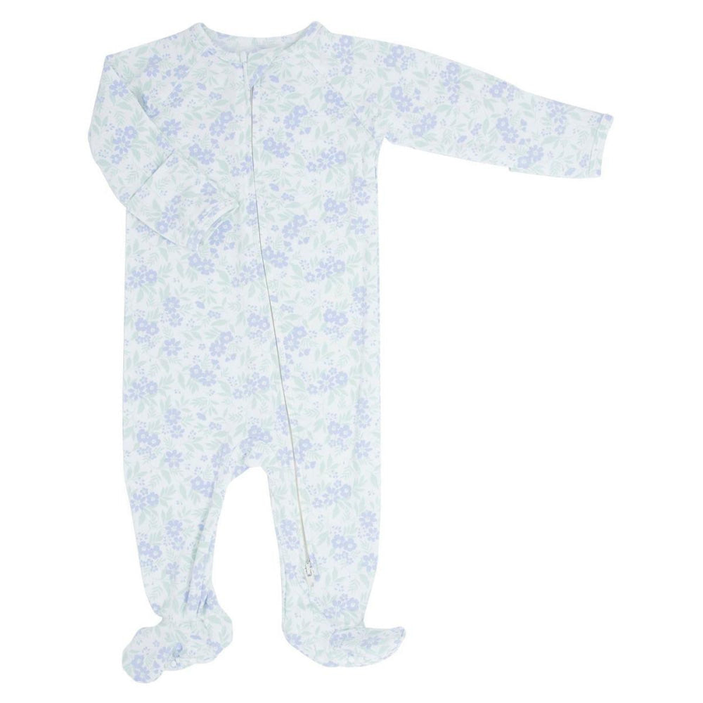Zipper Footie - Vintage Flower Purple - Onesie