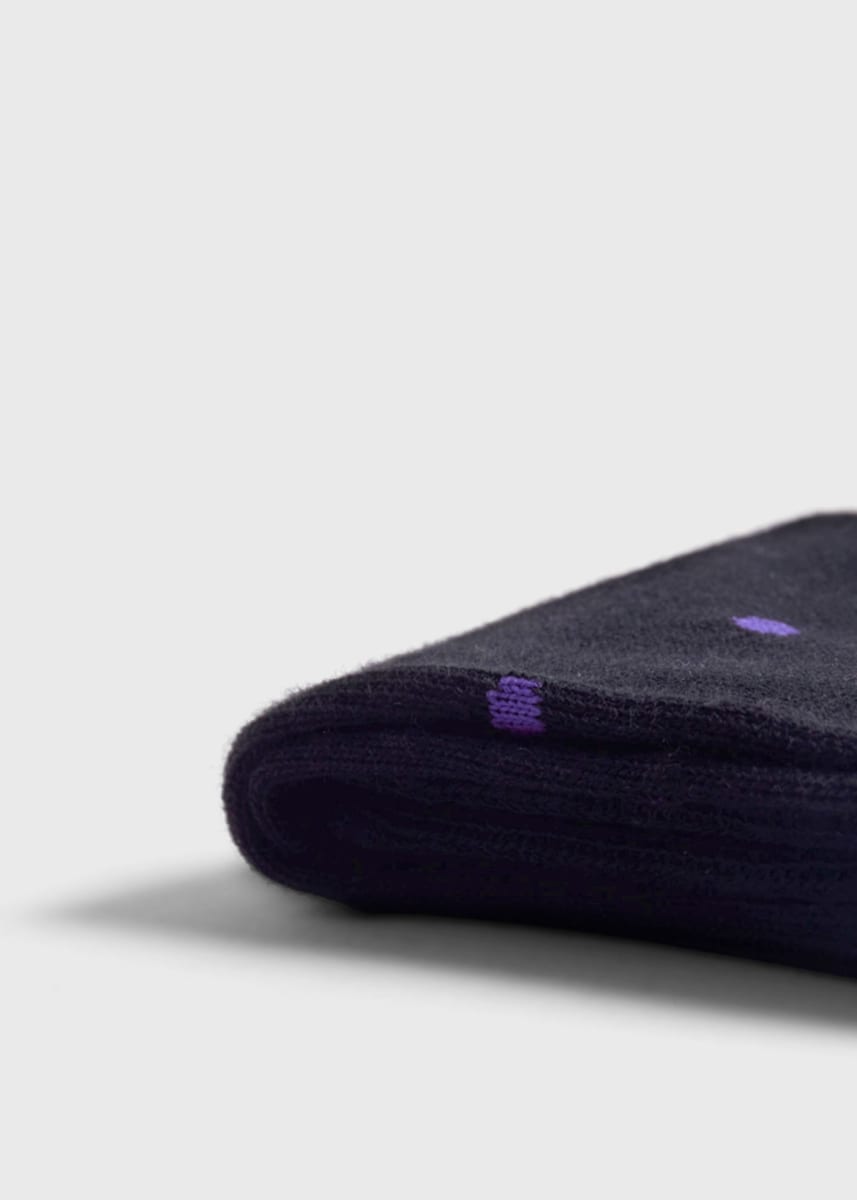 Cotton Blend Dotted Sock - Black
