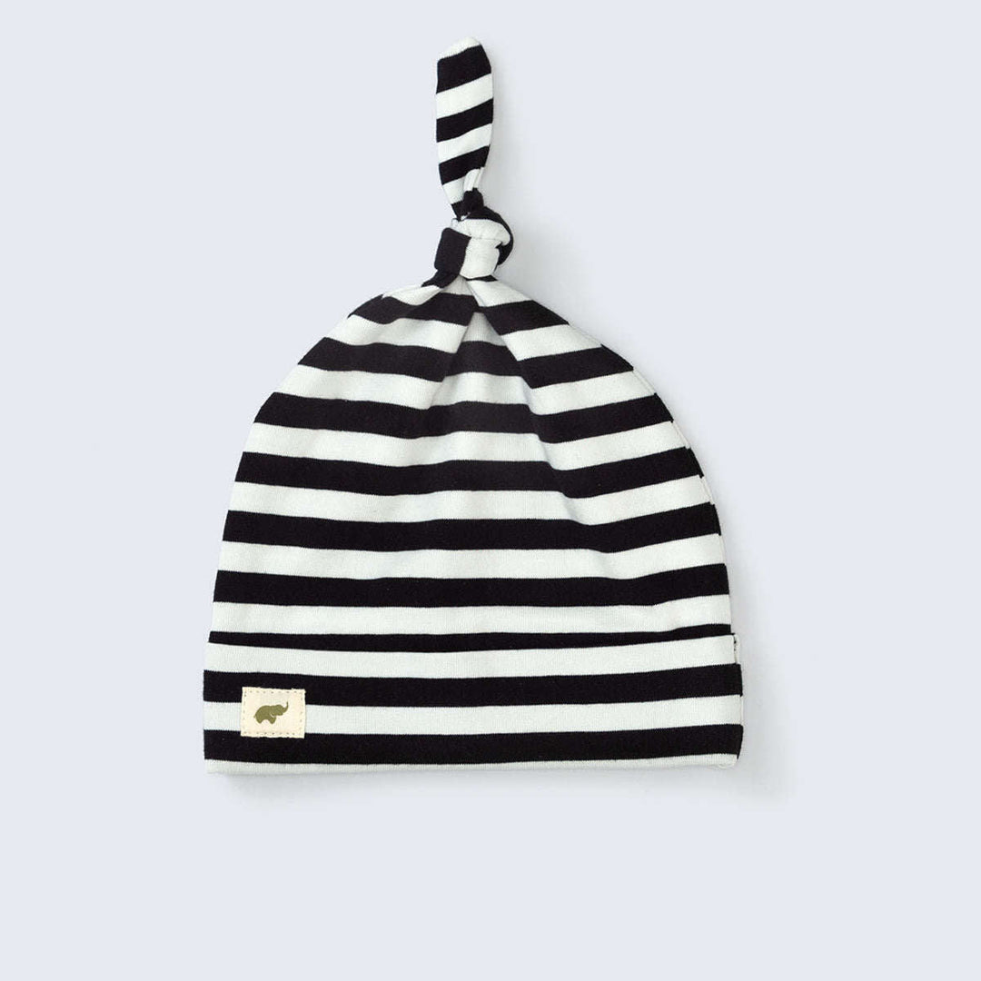 Top Knot Cap - Black Classic Stripe