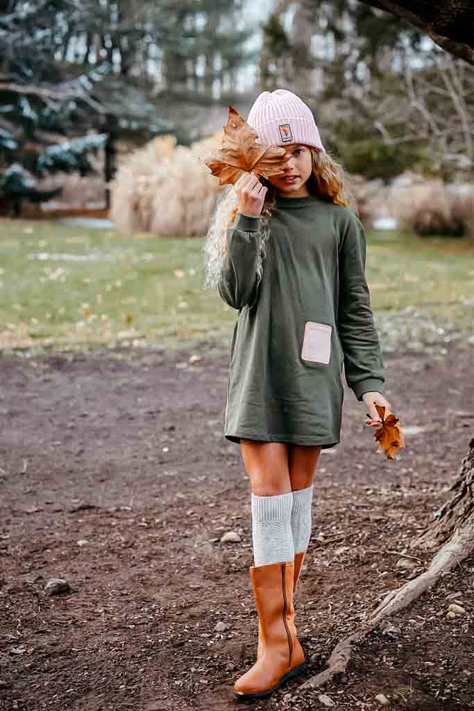 Olive Girl Sweatshirt Dress - Olive