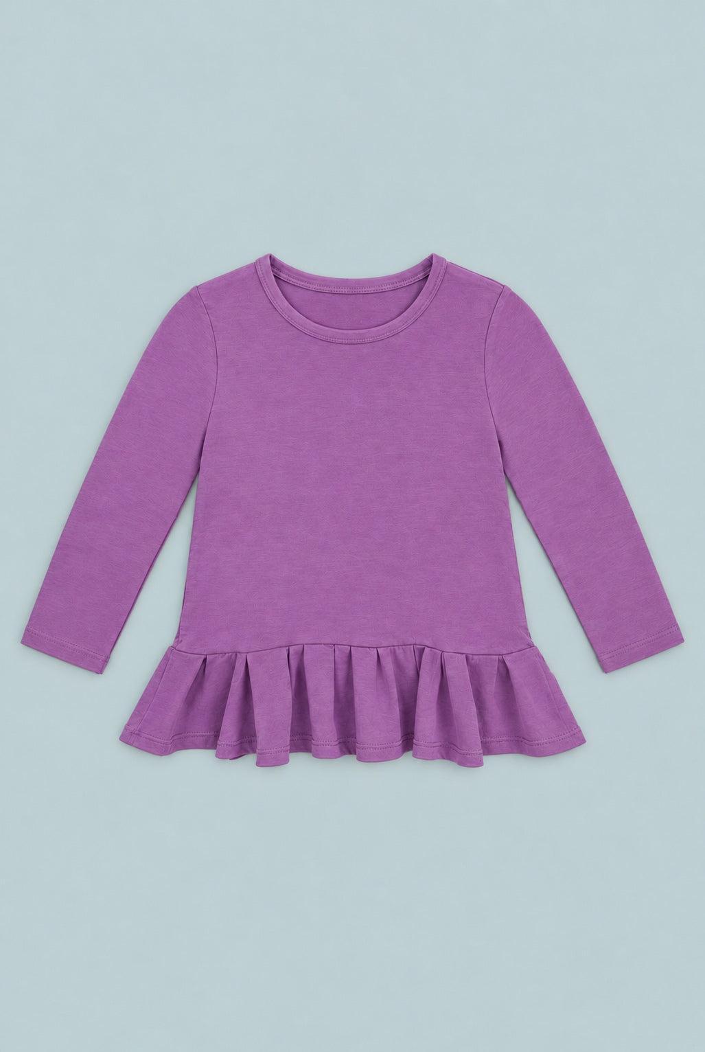Deep Purple Ruffle Bottom Tee - Grape Jelly