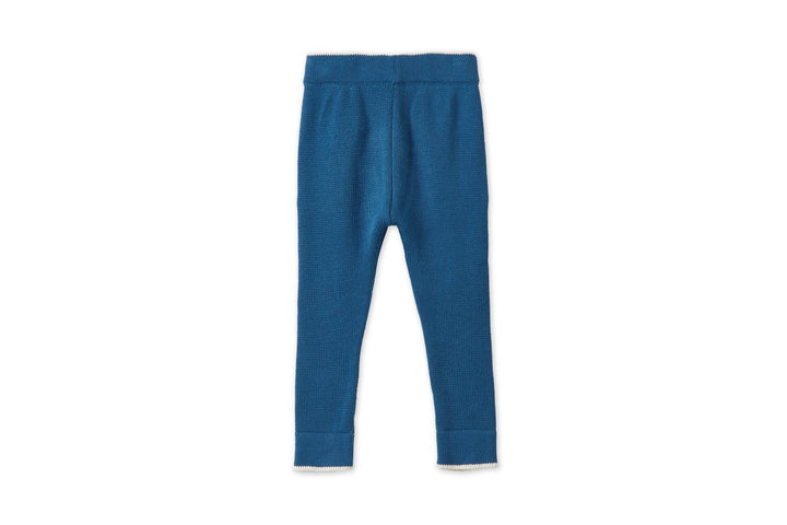 Organic Cotton Nordic Knit Trousers - Fjord Blue