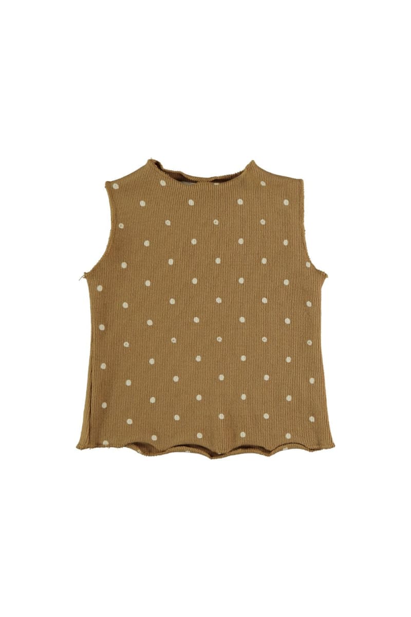 Organic Baby Tank Dots - Peanut