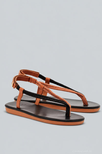 Zoi Sandals - Black/Tan - 7 - Sandals