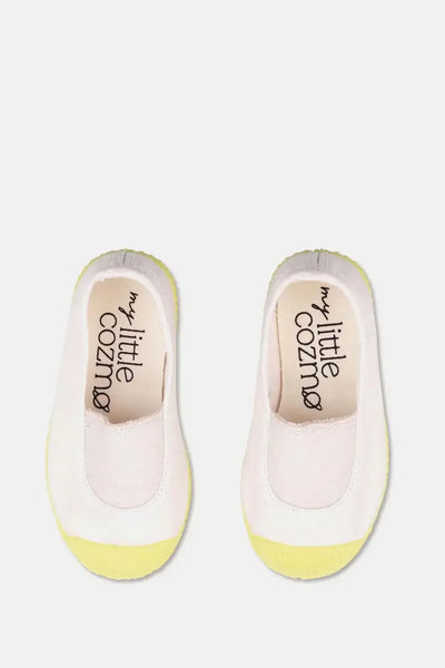 Slip-on vegan baby sneakers - Pink yellow