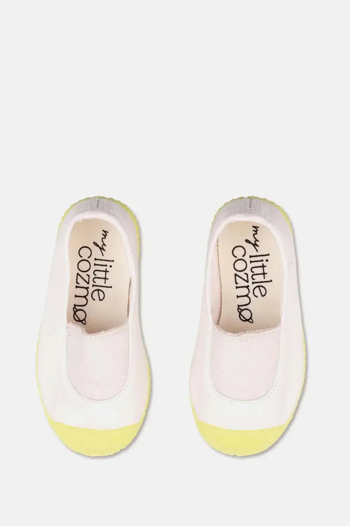 Slip-on vegan baby sneakers - Pink yellow