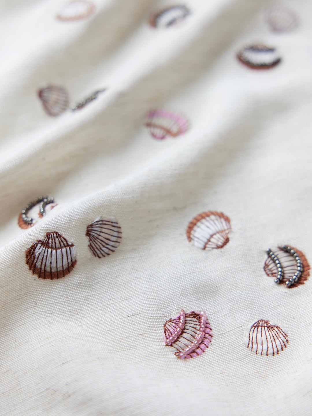 Katty Beaded Embroidered Mini Dress With Puka Fringe - Light Sand/Beaded Embroidered Shells With Puka Beaded Fringe