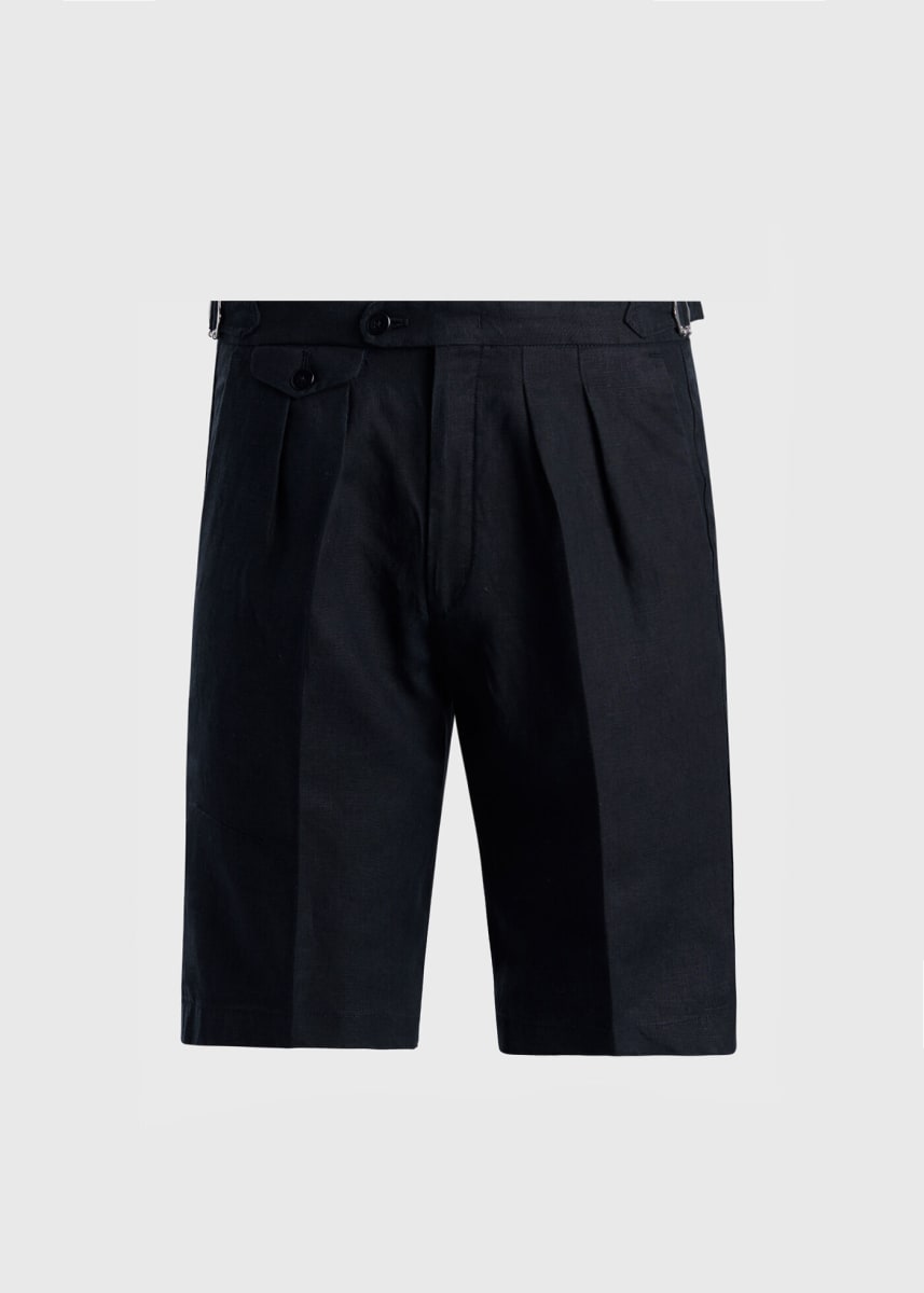 Phineas Cole Linen Walk Short - Black - Bermuda Short