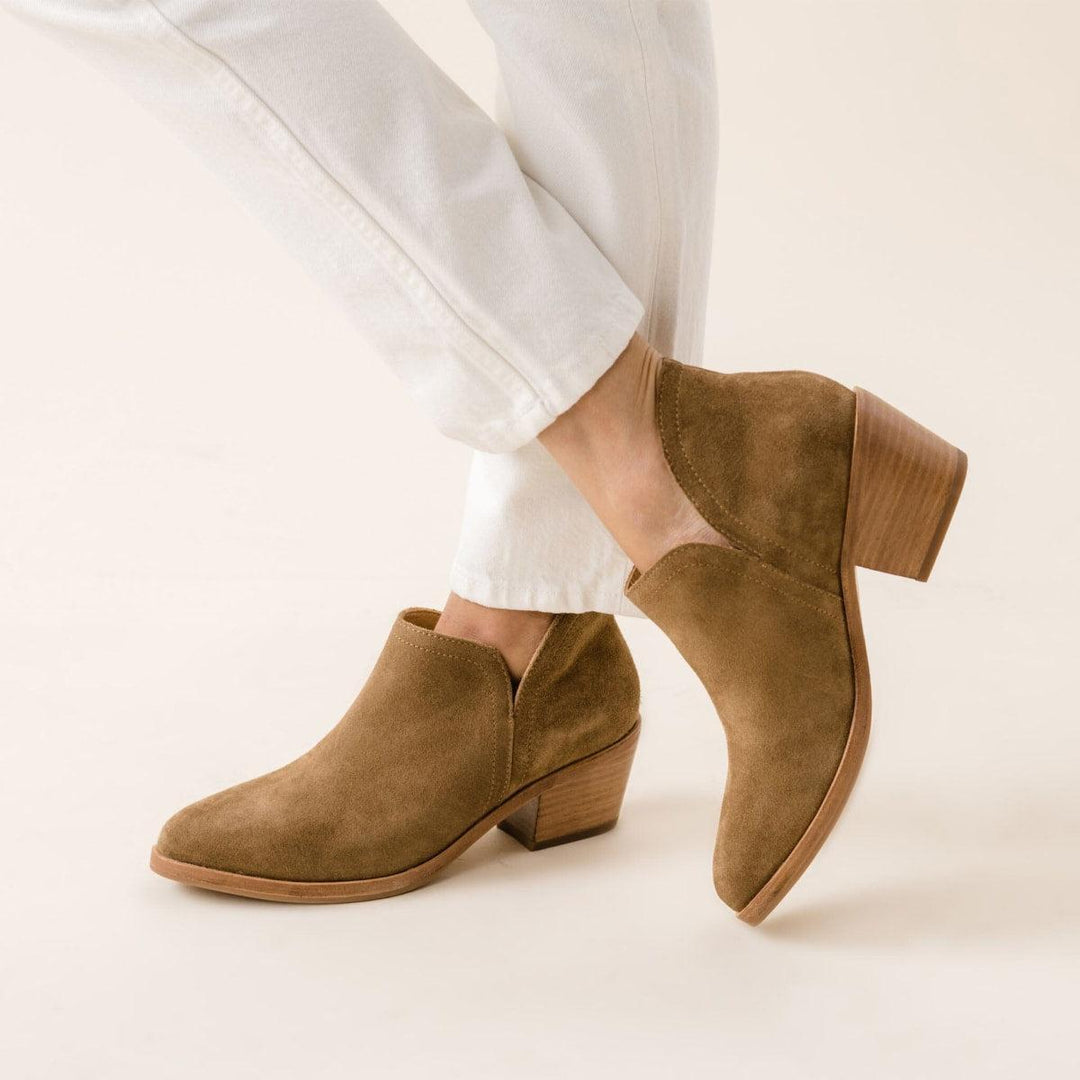 Mia Everyday Ankle Bootie - Taupe Suede