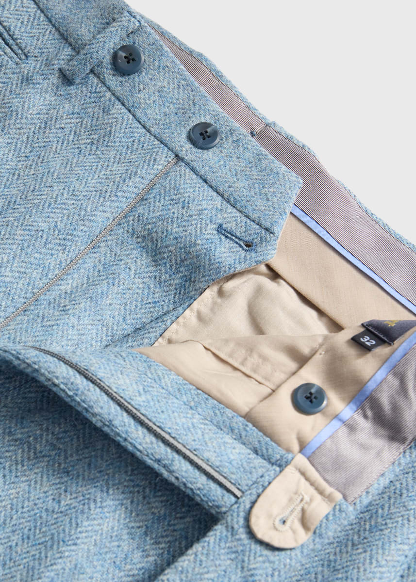 Shetland Wool Dress Trouser - Light Blue