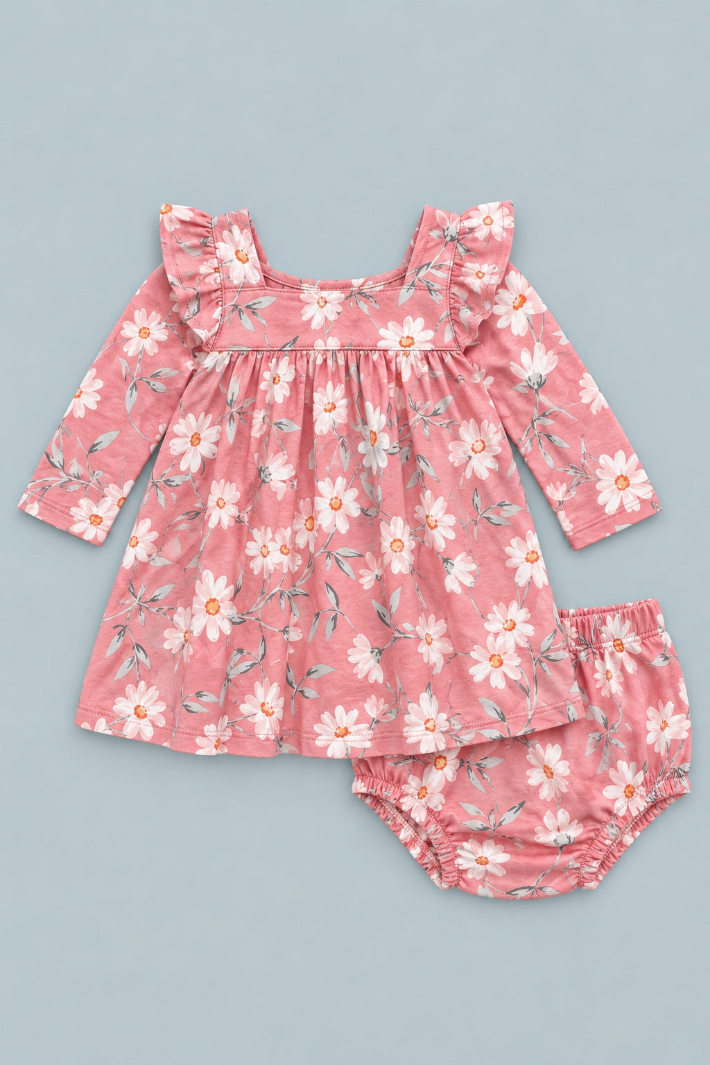 Long Sleeve Ruffle Dress With Bloomer - Daisy