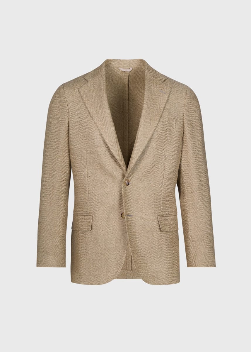 Silk & Linen Herringbone Jacket - Sage