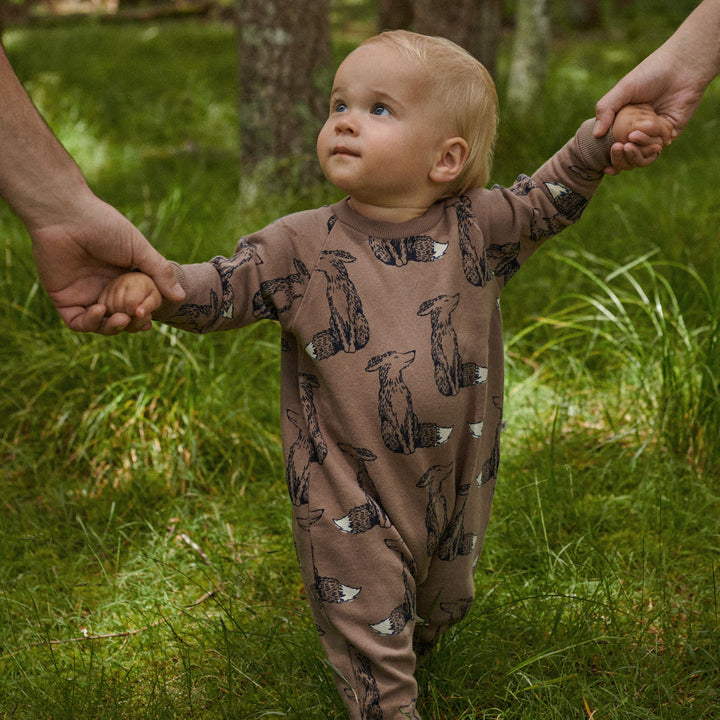 Long Sleeve Juno Romper - Foxy Cub Print