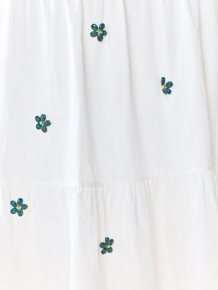 Days Gown - White With Painted Beads