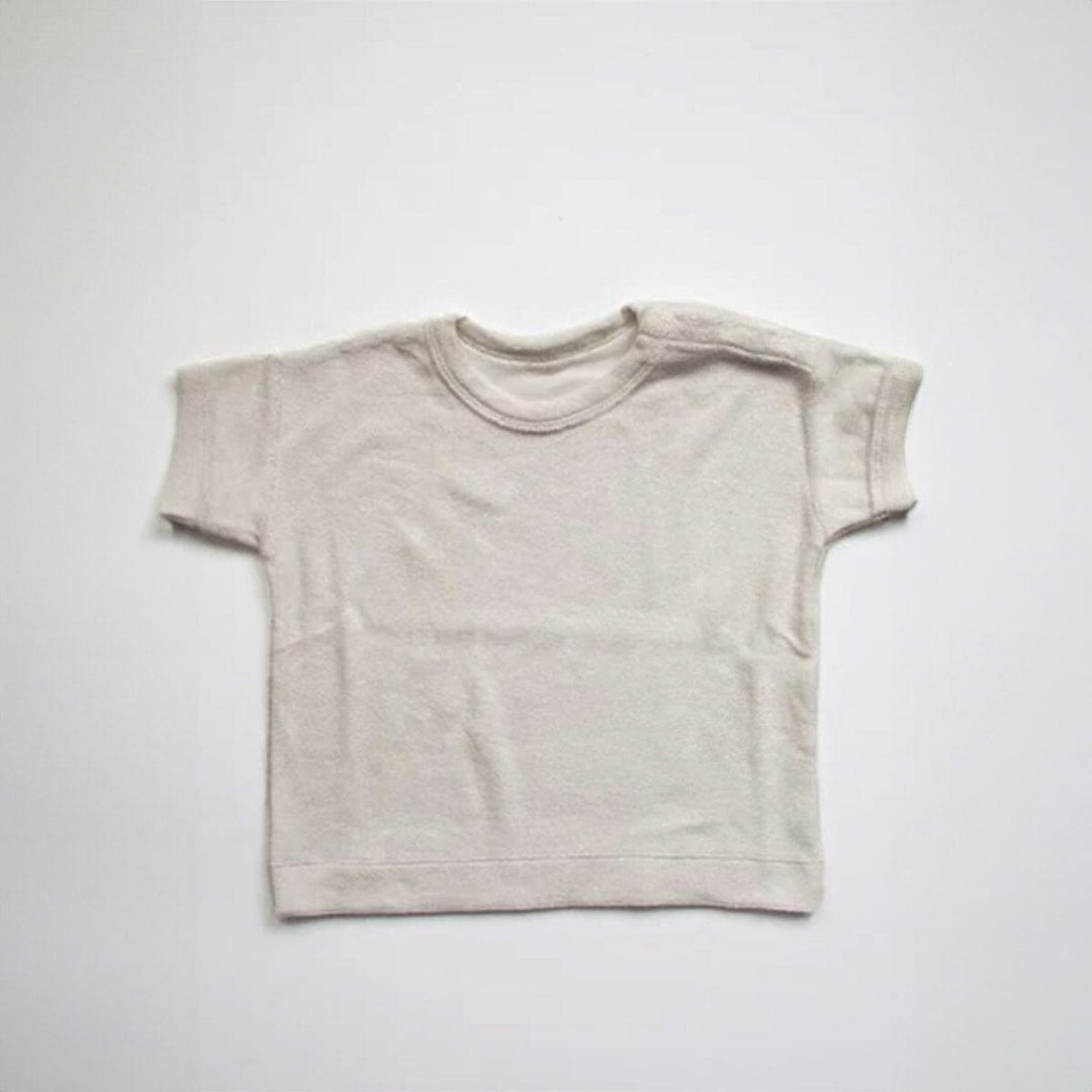 The Terry Boxy Tee - Ecru Tops The Simple Folk 