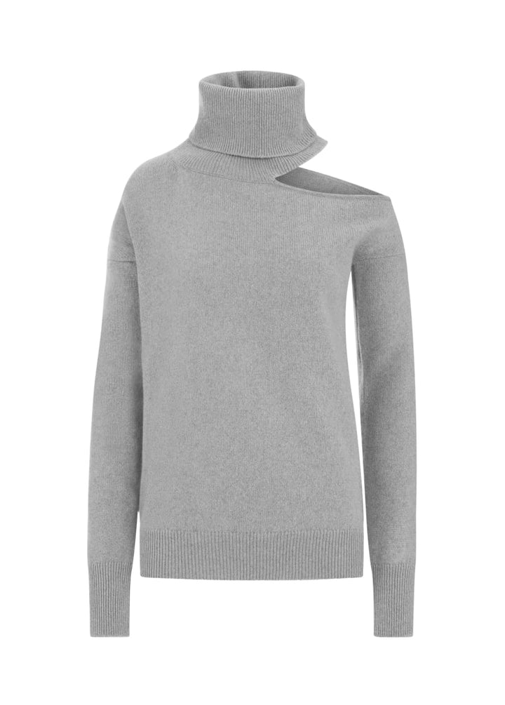Abbie | Cashmere Roll Neck Jumper - Grey