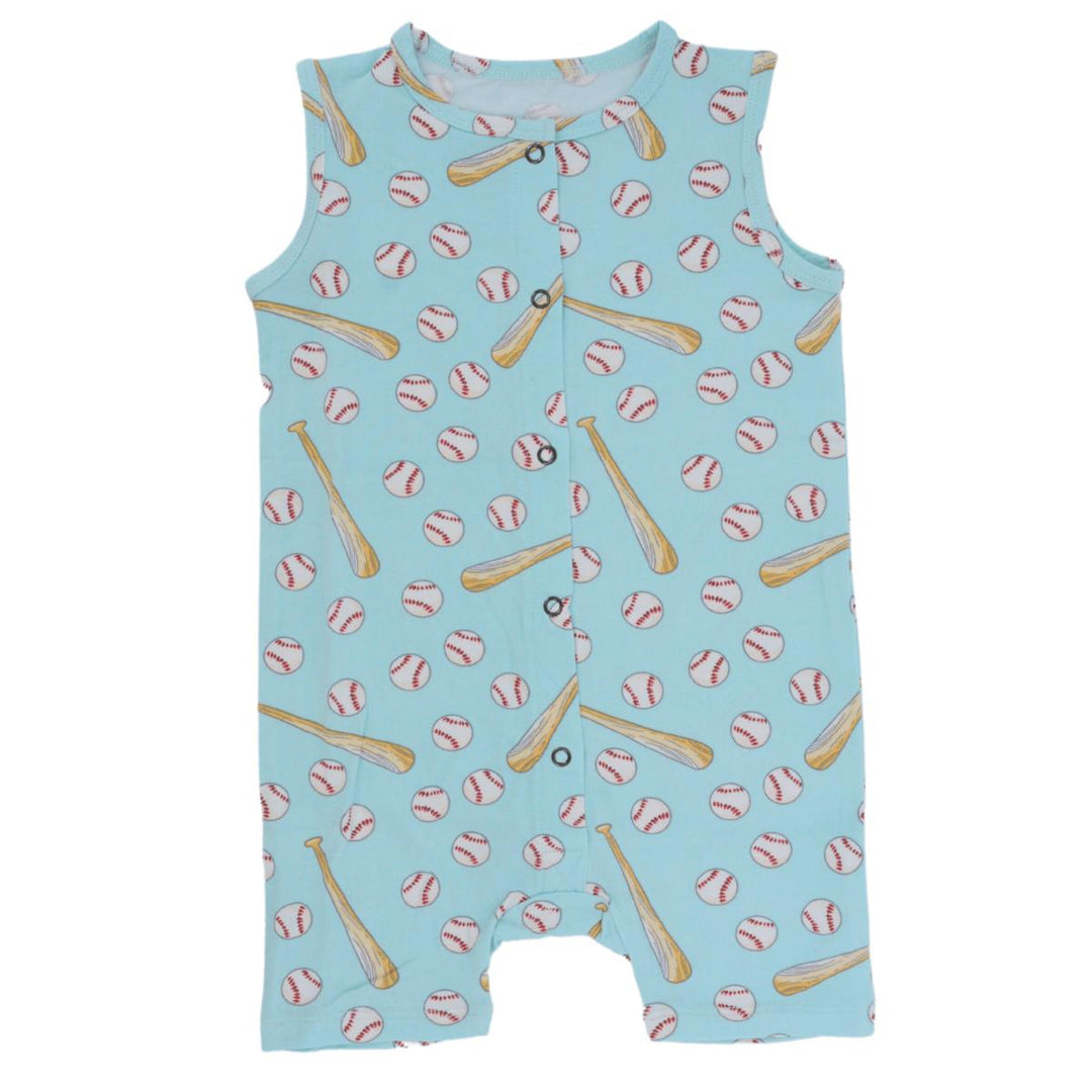 Tank Romper - Little Slugger Aqua