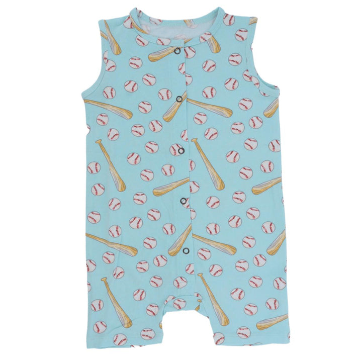 Tank Romper - Little Slugger Aqua