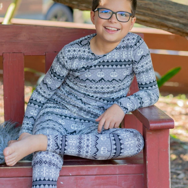 Big Kid Pajama - Fair Isle Ski Charcoal